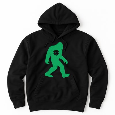 St Patricks Day Lucky Shamrock Clover Big Foot Sasquatch Yeti Hoodie