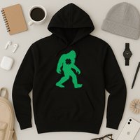 St Patricks Day Lucky Shamrock Clover Big Foot Sasquatch Yeti Hoodie