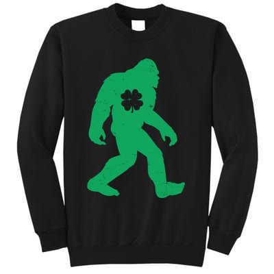 St Patricks Day Lucky Shamrock Clover Big Foot Sasquatch Yeti Sweatshirt