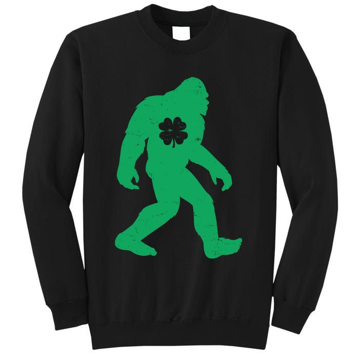 St Patricks Day Lucky Shamrock Clover Big Foot Sasquatch Yeti Sweatshirt