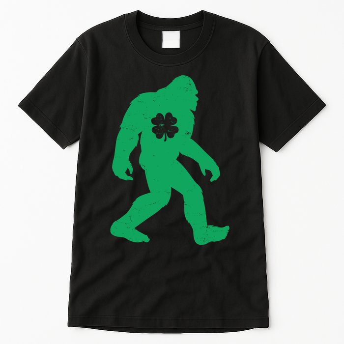 St Patricks Day Lucky Shamrock Clover Big Foot Sasquatch Yeti Tall T-Shirt
