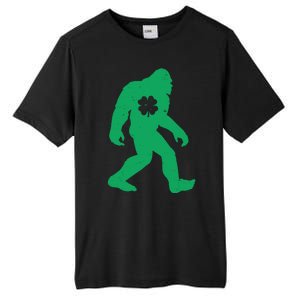 St Patricks Day Lucky Shamrock Clover Big Foot Sasquatch Yeti Tall Fusion ChromaSoft Performance T-Shirt