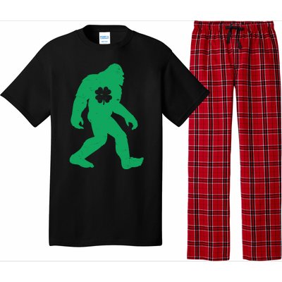 St Patricks Day Lucky Shamrock Clover Big Foot Sasquatch Yeti Pajama Set