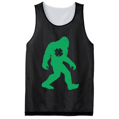 St Patricks Day Lucky Shamrock Clover Big Foot Sasquatch Yeti Mesh Reversible Basketball Jersey Tank