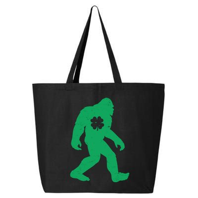 St Patricks Day Lucky Shamrock Clover Big Foot Sasquatch Yeti 25L Jumbo Tote