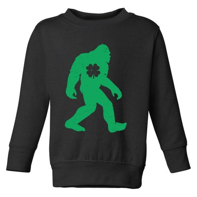 St Patricks Day Lucky Shamrock Clover Big Foot Sasquatch Yeti Toddler Sweatshirt