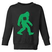 St Patricks Day Lucky Shamrock Clover Big Foot Sasquatch Yeti Toddler Sweatshirt