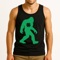 St Patricks Day Lucky Shamrock Clover Big Foot Sasquatch Yeti Tank Top