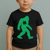 St Patricks Day Lucky Shamrock Clover Big Foot Sasquatch Yeti Toddler T-Shirt