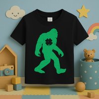 St Patricks Day Lucky Shamrock Clover Big Foot Sasquatch Yeti Toddler T-Shirt