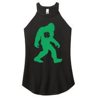 St Patricks Day Lucky Shamrock Clover Big Foot Sasquatch Yeti Women's Perfect Tri Rocker Tank