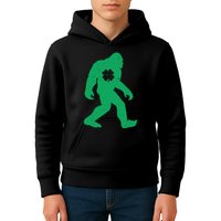 St Patricks Day Lucky Shamrock Clover Big Foot Sasquatch Yeti Kids Hoodie