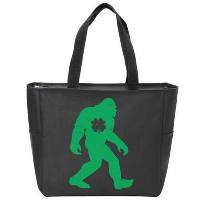 St Patricks Day Lucky Shamrock Clover Big Foot Sasquatch Yeti Zip Tote Bag