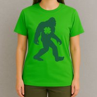 St Patricks Day Lucky Shamrock Clover Big Foot Sasquatch Yeti T-Shirt