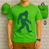 St Patricks Day Lucky Shamrock Clover Big Foot Sasquatch Yeti T-Shirt