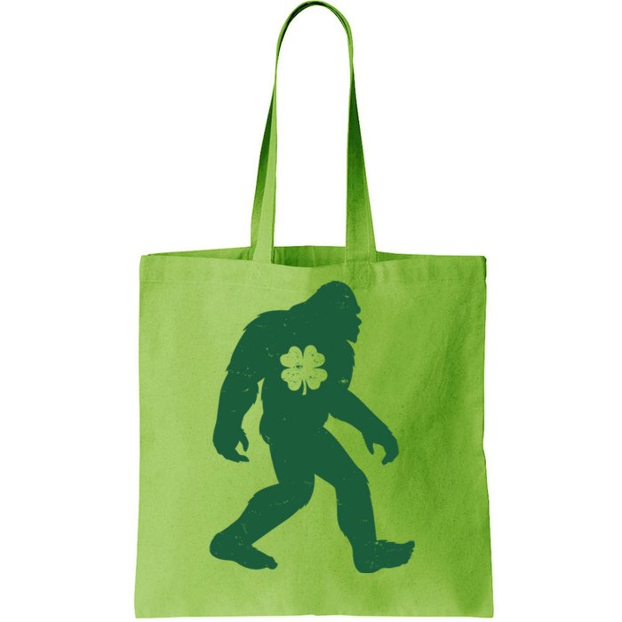 St Patricks Day Lucky Shamrock Clover Big Foot Sasquatch Yeti Tote Bag