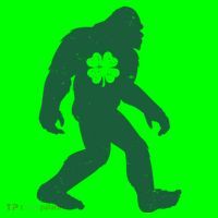 St Patricks Day Lucky Shamrock Clover Big Foot Sasquatch Yeti Magnet