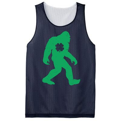 St Patricks Day Lucky Shamrock Clover Big Foot Sasquatch Yeti Mesh Reversible Basketball Jersey Tank