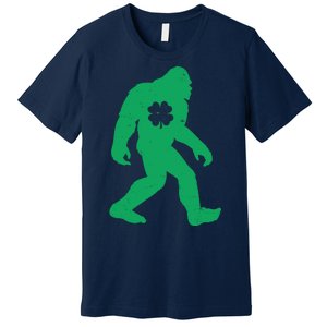 St Patricks Day Lucky Shamrock Clover Big Foot Sasquatch Yeti Premium T-Shirt