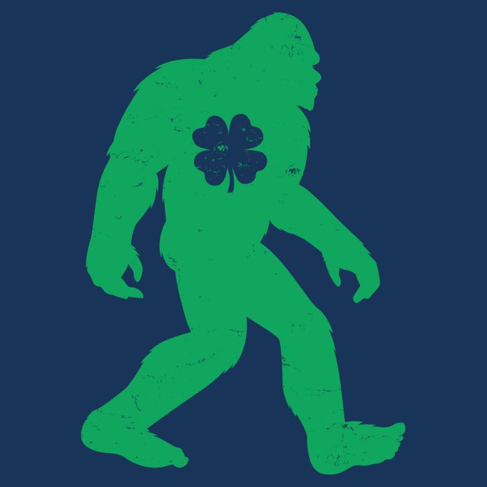 St Patricks Day Lucky Shamrock Clover Big Foot Sasquatch Yeti Infant Baby Jersey Bodysuit