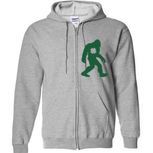 St Patricks Day Lucky Shamrock Clover Big Foot Sasquatch Yeti Full Zip Hoodie