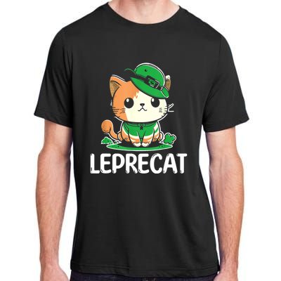 St Patricks Day Parade Leprecat Funny Irish Cat Adult ChromaSoft Performance T-Shirt