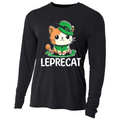 St Patricks Day Parade Leprecat Funny Irish Cat Cooling Performance Long Sleeve Crew