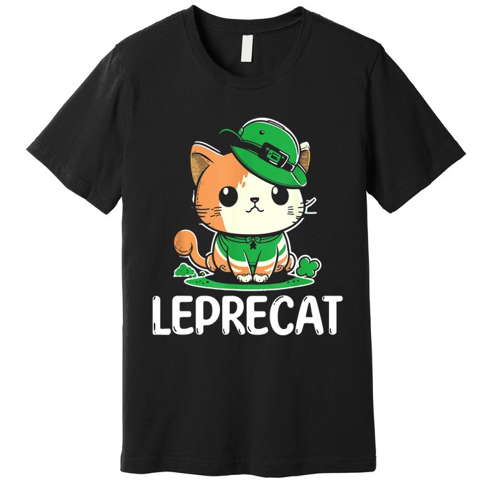 St Patricks Day Parade Leprecat Funny Irish Cat Premium T-Shirt