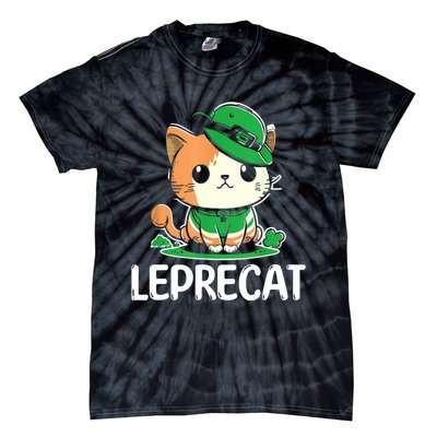 St Patricks Day Parade Leprecat Funny Irish Cat Tie-Dye T-Shirt