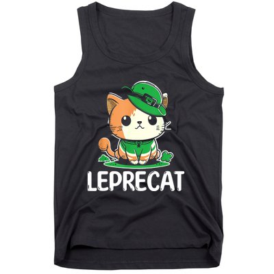 St Patricks Day Parade Leprecat Funny Irish Cat Tank Top