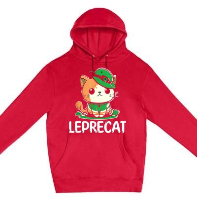 St Patricks Day Parade Leprecat Funny Irish Cat Premium Pullover Hoodie