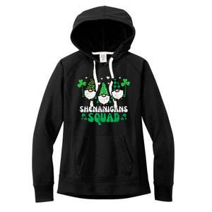 St Patricks Day Gnomes Shenanigans Squad   s Women's Fleece Hoodie