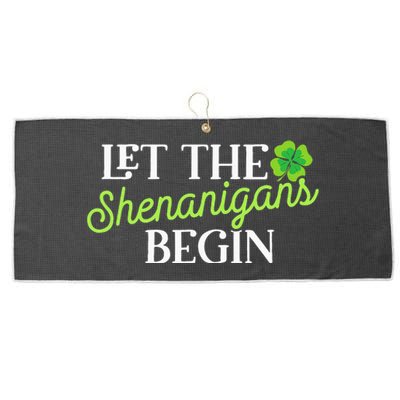 St Patricks Day Let The Shenanigans Begin Large Microfiber Waffle Golf Towel