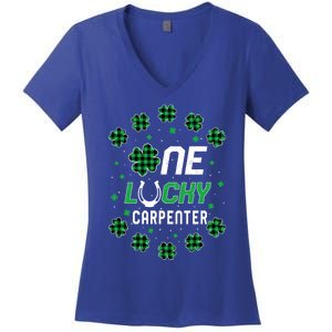 St Patricks Day Prek Kinder One Lucky Carpenter Gift Women's V-Neck T-Shirt