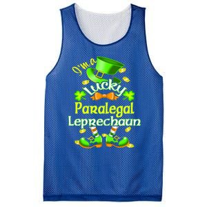 St Patrick's Day Paralegal Costume I'm A Lucky Leprechaun Gift Mesh Reversible Basketball Jersey Tank