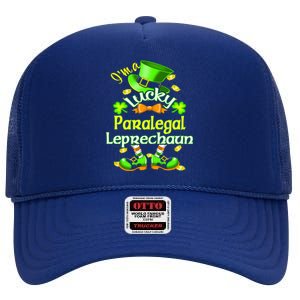 St Patrick's Day Paralegal Costume I'm A Lucky Leprechaun Gift High Crown Mesh Back Trucker Hat