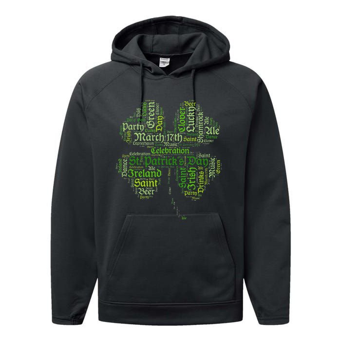 Saint Patrick's Day March 17 Pot Of Gold, Party Shenanigans Performance Fleece Hoodie