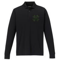 Saint Patrick's Day March 17 Pot Of Gold, Party Shenanigans Performance Long Sleeve Polo