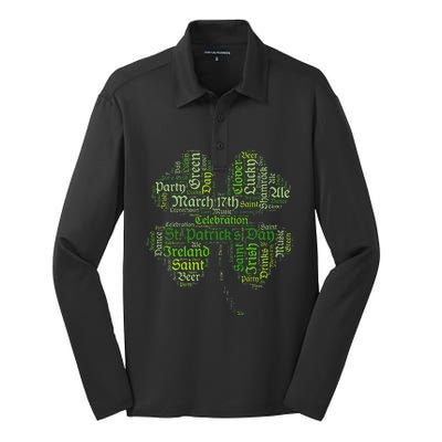 Saint Patrick's Day March 17 Pot Of Gold, Party Shenanigans Silk Touch Performance Long Sleeve Polo