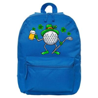 St Patricks Day Golf Golfing Irish Golfer Beer Humor Dad Cute Gift 16 in Basic Backpack