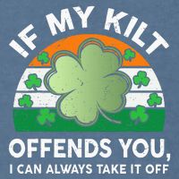 St Patricks Day Kilt Offend You Garment-Dyed Sweatshirt