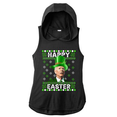 St Patricks Day Funny Joe Happy Easter Leprechaun Biden Gift Ladies PosiCharge Tri-Blend Wicking Draft Hoodie Tank