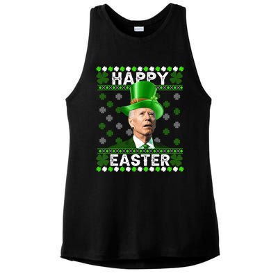 St Patricks Day Funny Joe Happy Easter Leprechaun Biden Gift Ladies PosiCharge Tri-Blend Wicking Tank