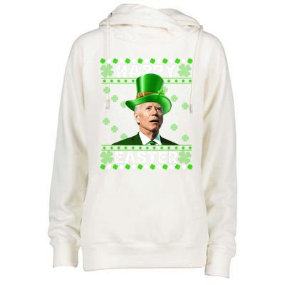 St Patricks Day Funny Joe Happy Easter Leprechaun Biden Gift Womens Funnel Neck Pullover Hood