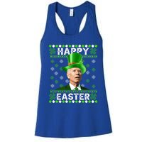 St Patricks Day Funny Joe Happy Easter Leprechaun Biden Gift Women's Racerback Tank