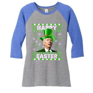 St Patricks Day Funny Joe Happy Easter Leprechaun Biden Gift Women's Tri-Blend 3/4-Sleeve Raglan Shirt