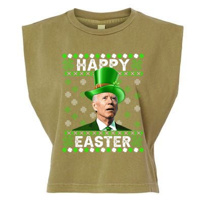 St Patricks Day Funny Joe Happy Easter Leprechaun Biden Gift Garment-Dyed Women's Muscle Tee