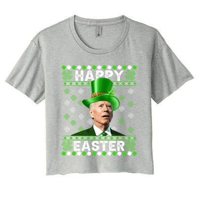 St Patricks Day Funny Joe Happy Easter Leprechaun Biden Gift Women's Crop Top Tee