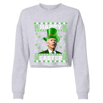 St Patricks Day Funny Joe Happy Easter Leprechaun Biden Gift Cropped Pullover Crew