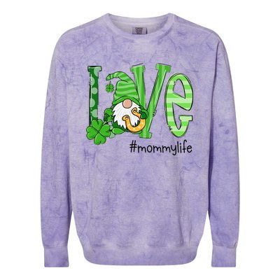 St Patricks Day Love Mommy Life Colorblast Crewneck Sweatshirt